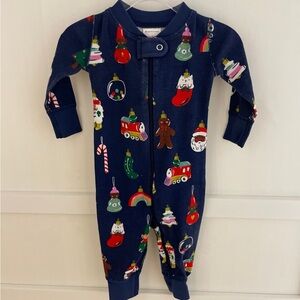 Hanna Andersson Christmas Zip Romper, 3-6m